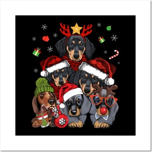 Christmas Tree Xmas Noel Decoration Gift Dachshund Posters and Art